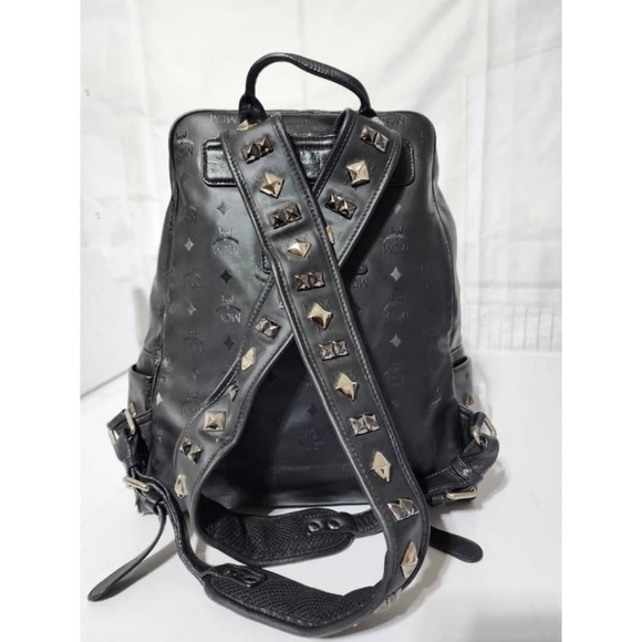 Authentic MCM Honshu Tantris Studded Backpack Black - Picture 4 of 16